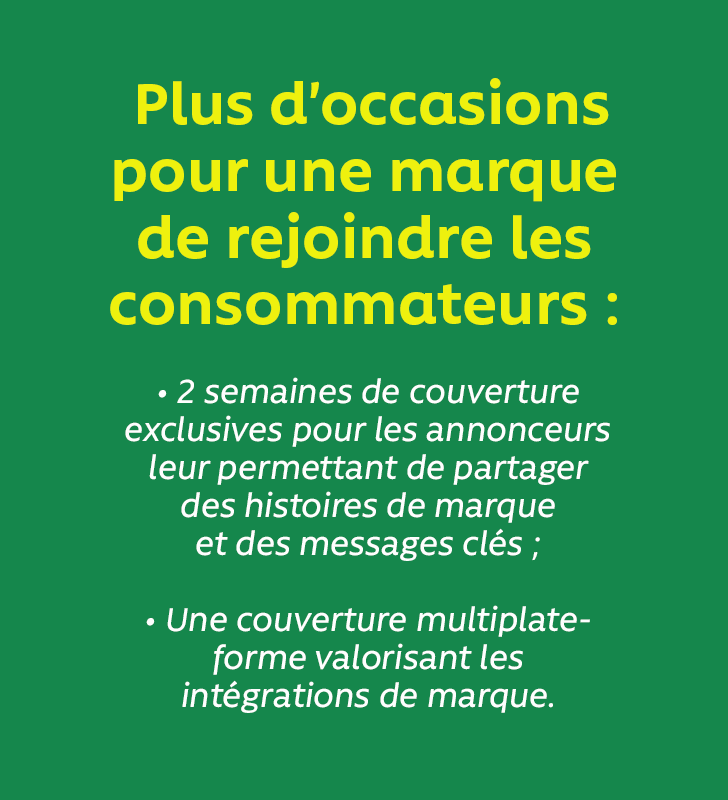 Plus d'occasions pour une marque de rejoindre les consommateurs.