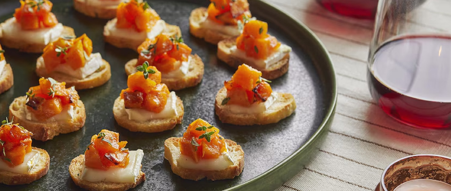 Canapés au brie et à la courge