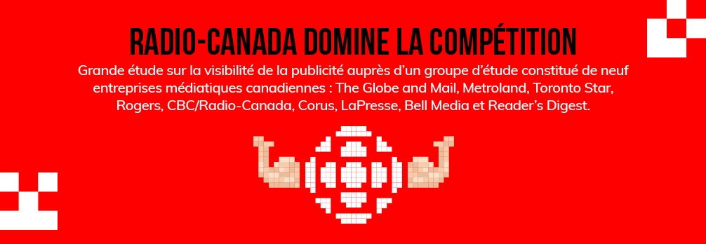 RADIO-CANADA DOMINE LA COMPÉTITION : Grande étude sur la visibilité de la publicité auprès d'un groupe d'étude constitué de neuf entreprises médiatiques canadiennes