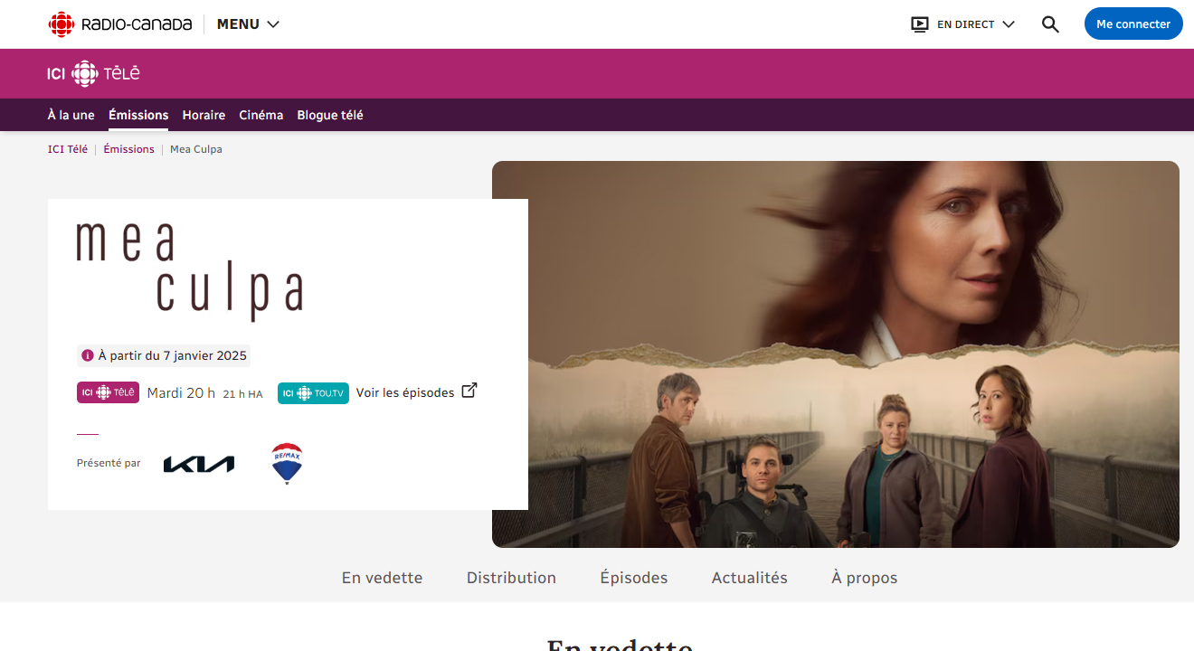 Logo Visibility Radio-Canada.ca Program page Example 2 Sponsors