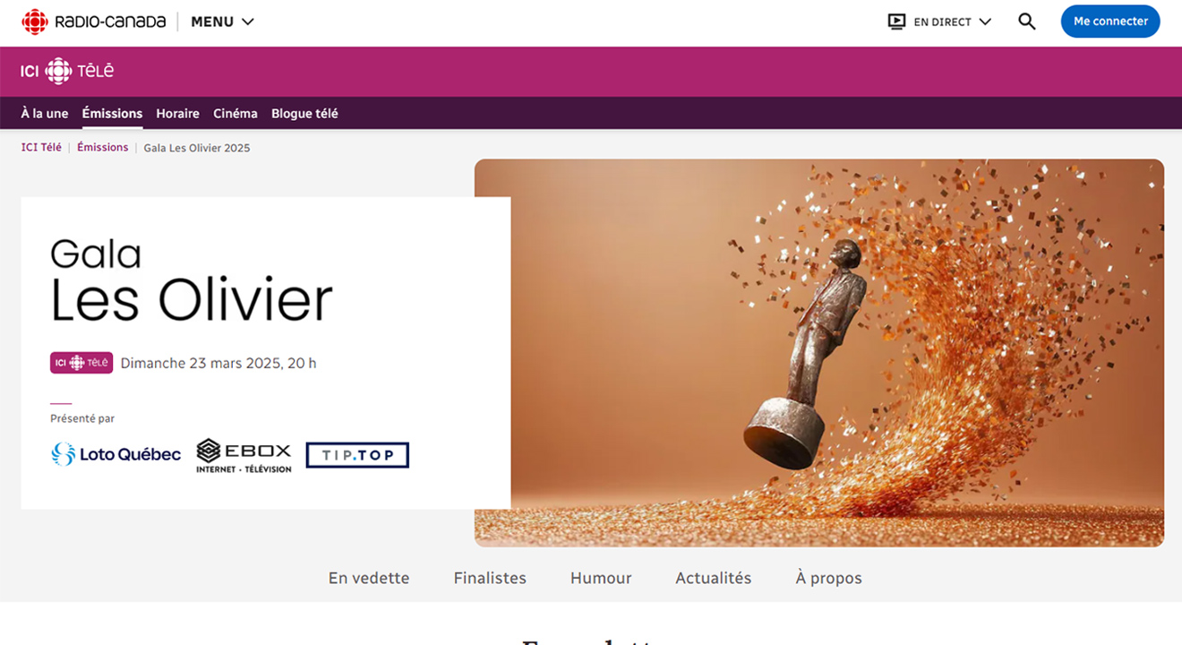 Logo Visibility Radio-Canada.ca Program page Example 3 Sponsors